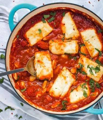 smoky Tomato and Halloumi Bake